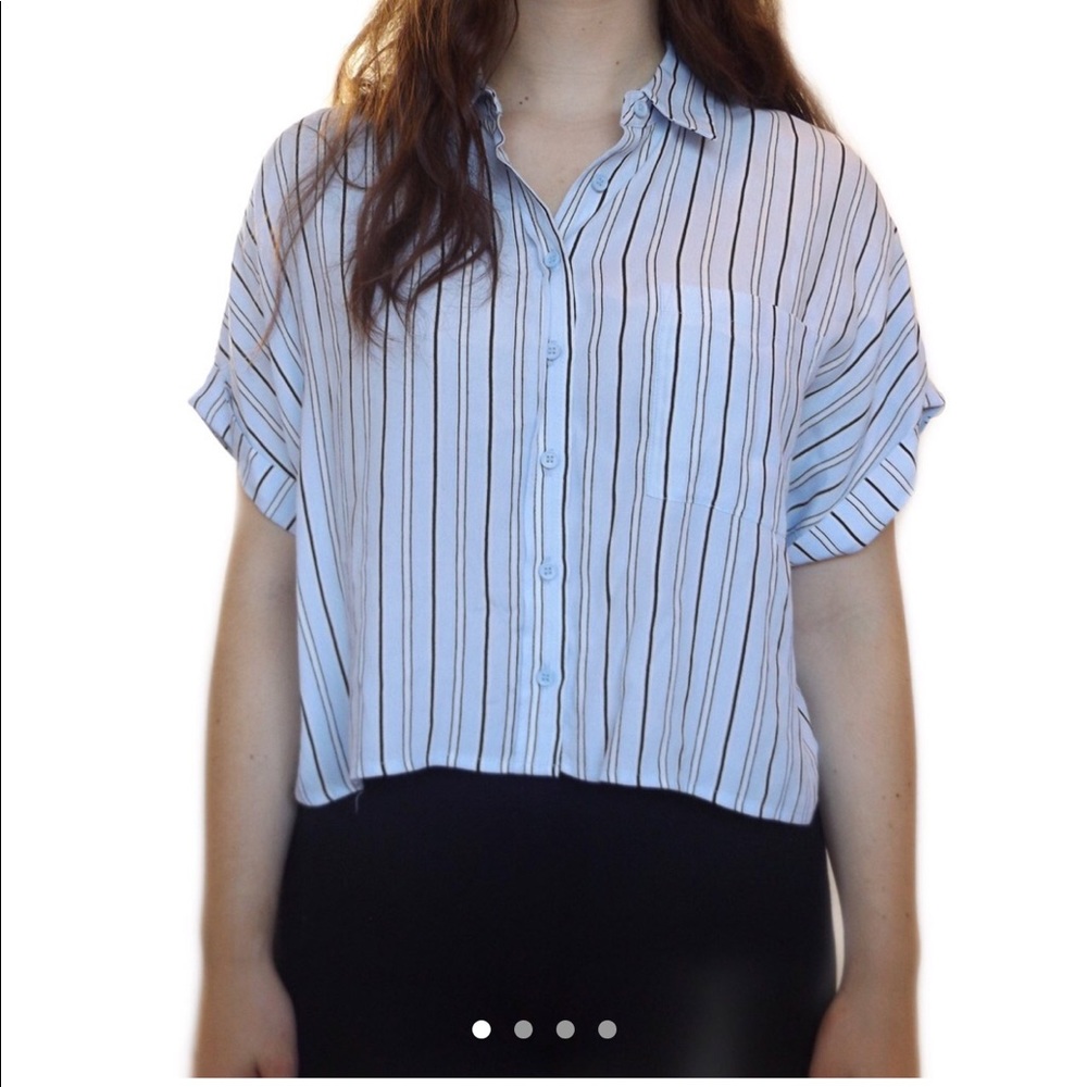 Forever 21 light blue stripped button down